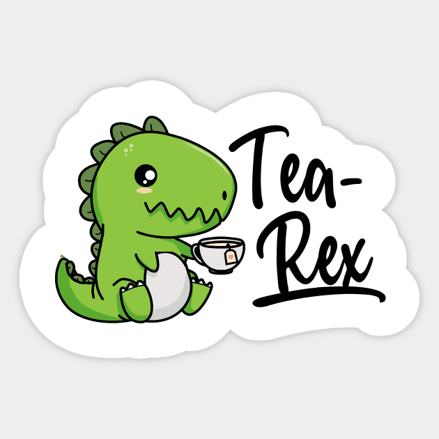 Tea Rex T-Rex Funny Tea Addicted Tyrannosaurus Rex Cute Comic Dino Dinosaur Sticker by CheesyB